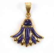 18K Gold Lotus with colored stone 18K Gold Lotus with colored stone