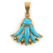 18K Gold Lotus with colored stone