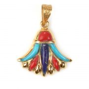 18K Gold Lotus with colored stone