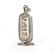 Filigree Sterling Silver with 18K gold letters Cartouche Filigree Sterling Silver with 18K gold letters Cartouche