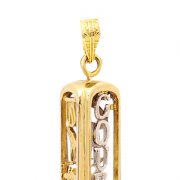 Hollow Triple Sided Egyptian 18K Gold Cartouche