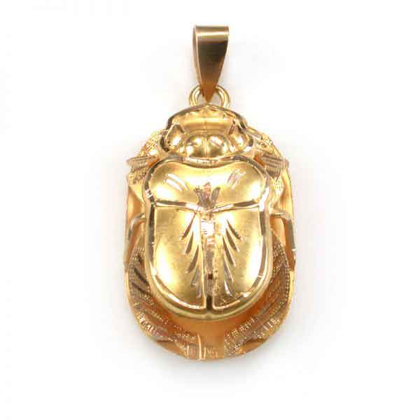 18K Gold Scarab Pendant