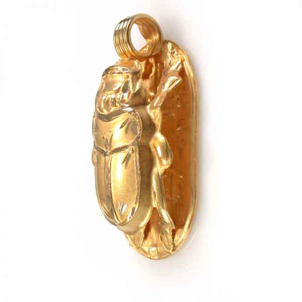 18K Gold Scarab Pendant