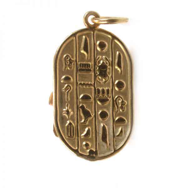 18K Gold Scarab with stone Pendant