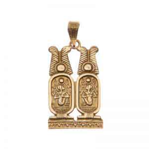 18K Gold Two Cartouche Pendant - Ancient Egyptian Jewelry