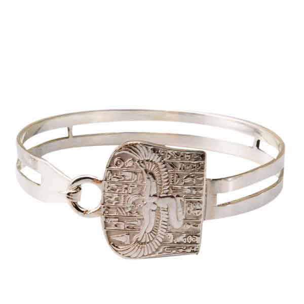 Egyptian Silver Winged Isis Bangle Bracelet
