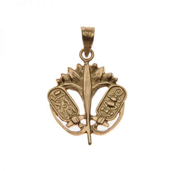Lotus Flower with Two Cartouche Pendant