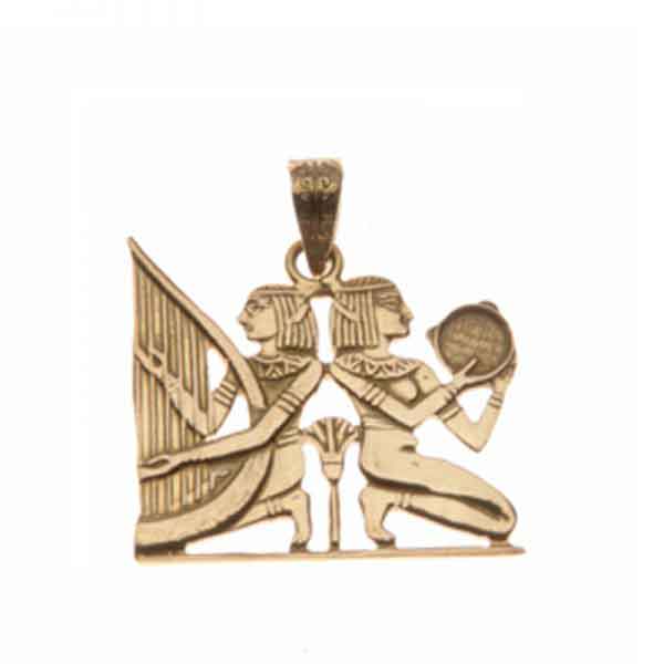 Pharaonic Musicians 18K Gold Pendant