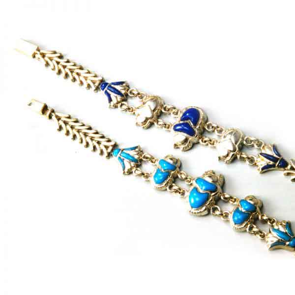 Scarab and Lotus Sterling silver