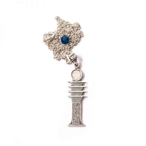 The Djed silver necklace