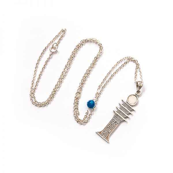 The Djed silver necklace
