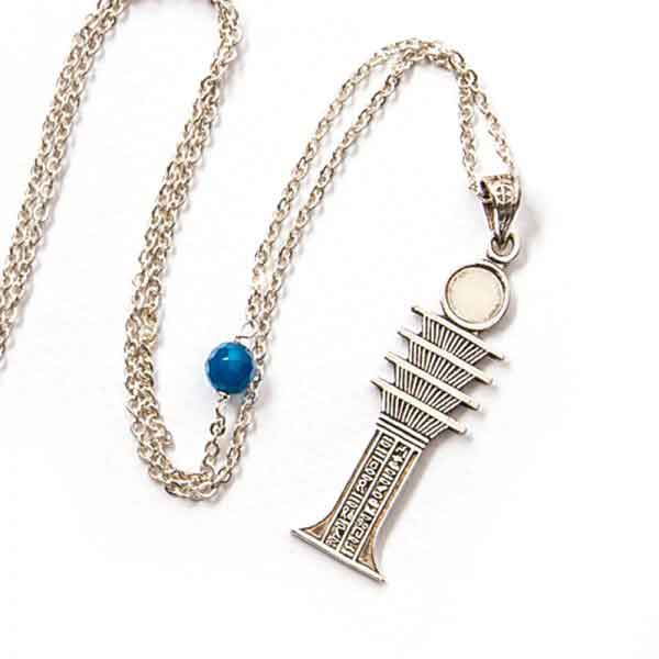 The Djed silver necklace