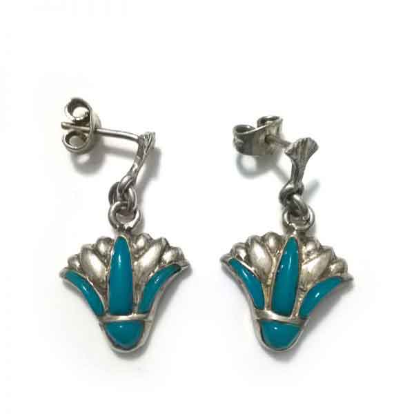 Lotus Flower sterling silver Earring