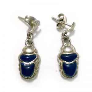 Scarab sterling silver Earring
