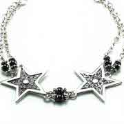 Silver stars bracelet with Garnet stones Silver stars bracelet with Garnet stones