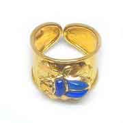 18K gold Scarab ring with stone