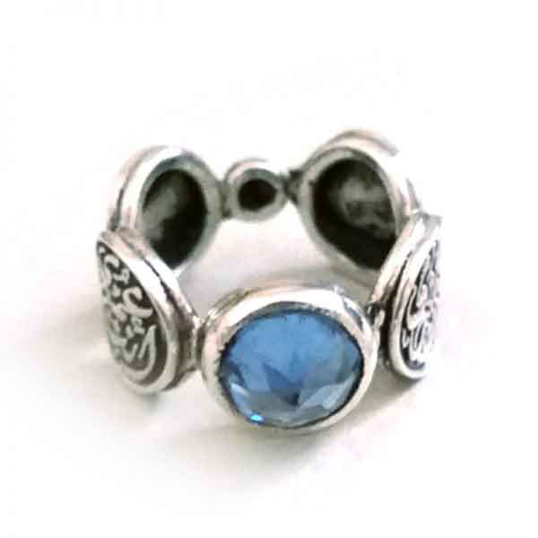 Aquamarine circles ring