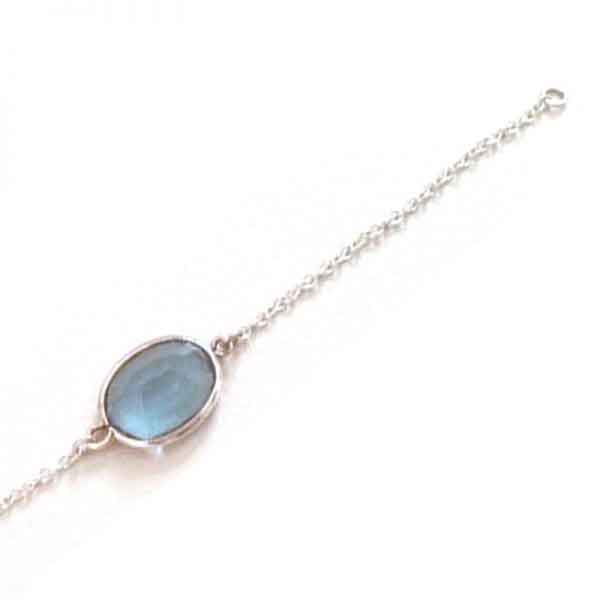 Aquamarine silver bracelet