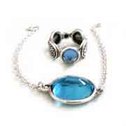 Aquamarine silver bracelet