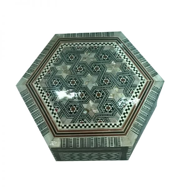 Mother Of Pearl Hexagon Jewelry Box