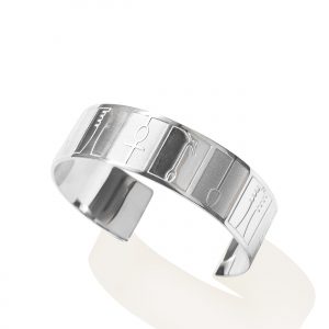 Ankh (hieroglyphs) bracelet (mix matt_shiny platinum paltedfinish)
