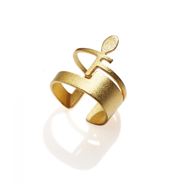 Ankh ring (18k gold plated finish)