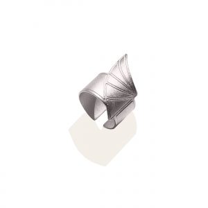 Horus wing ring matt platinum